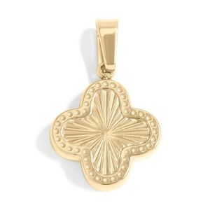 Sunburst Clover Pendant Necklace (18") – 18K PVD Gold 316L Stainless Steel
